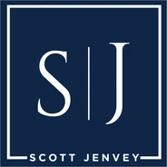 Scott Jenvey white monogram logo on navy blue